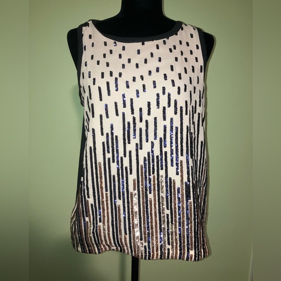 Anthropologie NEW TINY brand sequin tank top shirt tee t-shirt sz M NWT $98 tag - Picture 3 of 4
